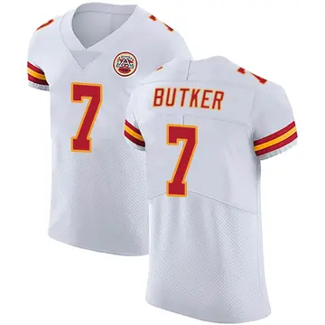 Men's Kansas City Chiefs #7 Harrison Butker White 100th Season Limited  Jersey