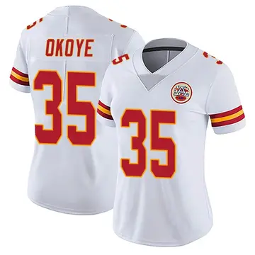 Limited Men's Christian Okoye White Road Jersey - #35 Football Kansas City  Chiefs Vapor Untouchable Size 40/M