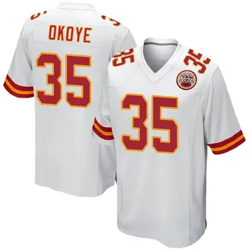 Limited Men's Christian Okoye White Road Jersey - #35 Football Kansas City  Chiefs Vapor Untouchable Size 40/M